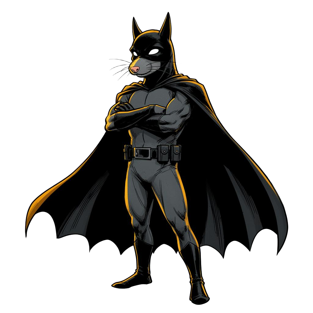 Ratman character illustration, the residential rat and mouse specialist